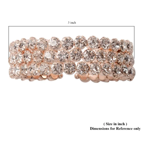 ROSE GOLD PLATED AUSTRIAN CRYSTAL BRACELET - Picture 2 of 3